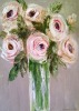 A Vase Of Pink Roses Abstract artist